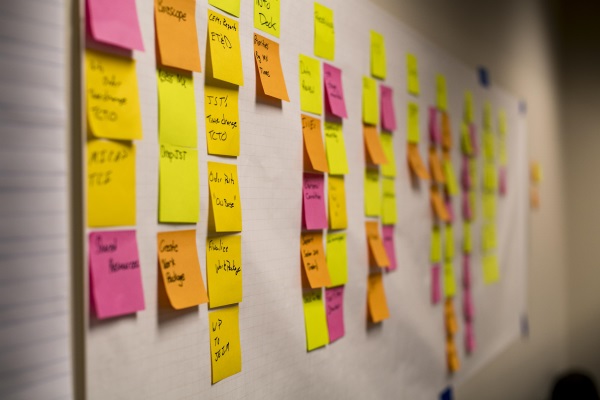 Board of sticky notes.